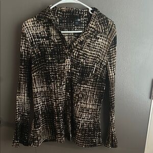 Women's Dark Brown and Cream Top